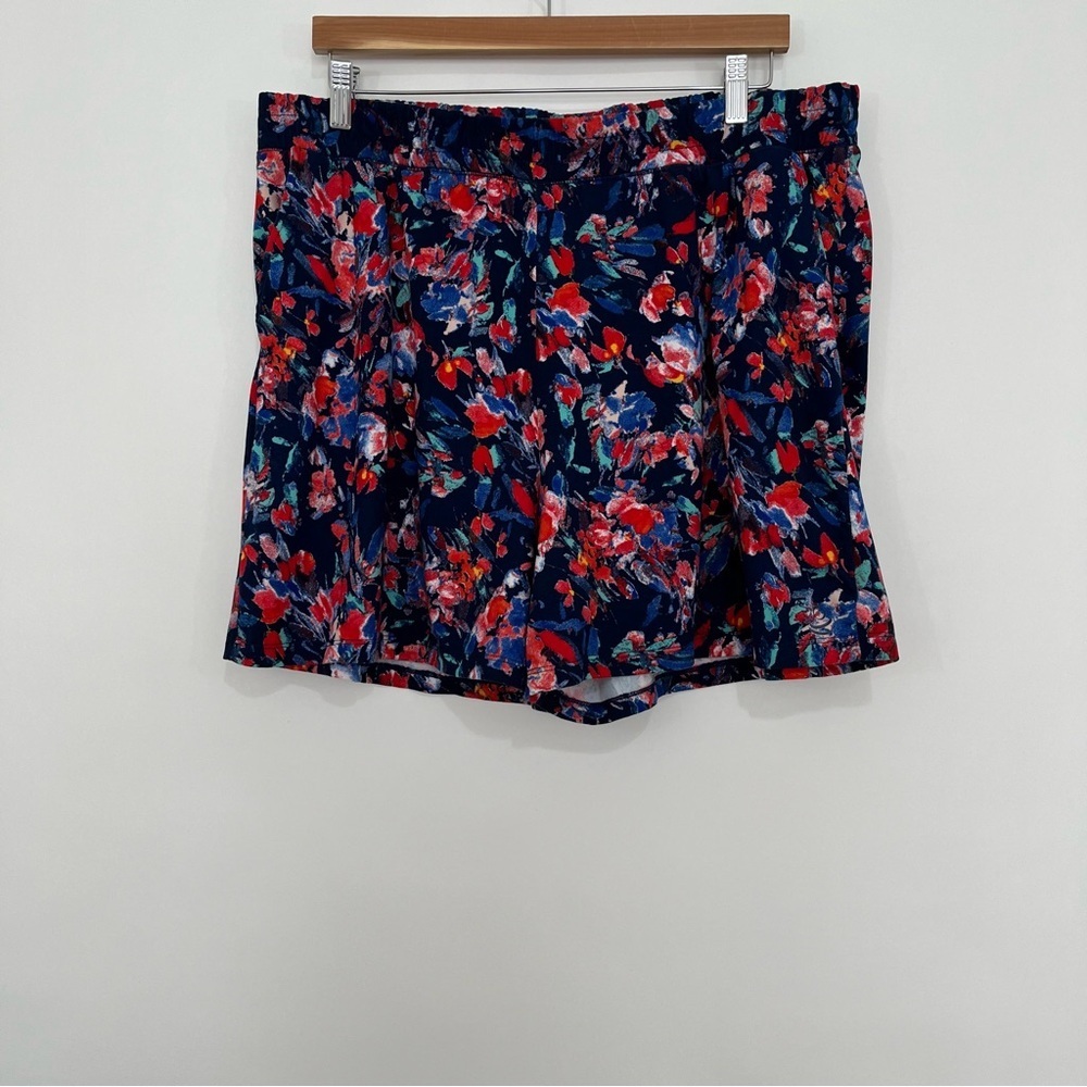 Cuddl Duds Navy Floral Pull On Lounge Shorts